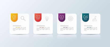 Four Steps Process Infographic vector