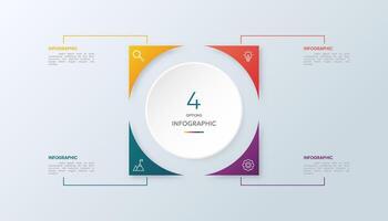 Square and circle infographic vector