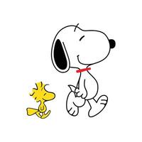 Walking Snoopy with friend vector