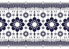 aztec thai style of ethnic fabric seamless pattern, blue and white color, design for cloth, carpet, batik, wallpaper, wrapping etc. vector