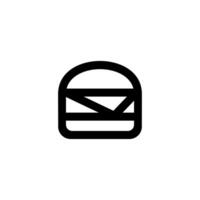 Burger line logo, design line art style vector
