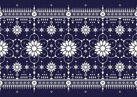Aztec style of ethnic fabric seamless pattern, blue and white color, design for cloth, carpet, batik, wallpaper, wrapping etc. vector