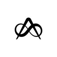 infinity A logo, abstract letter mark with endless loop, interconnected A unity and infinity vector