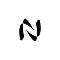 N letter abstract logo, modern minimalist icon, bold and dynamic symbol, sleek and sophisticated vector