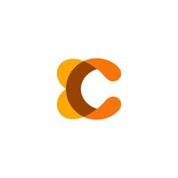 C letter logo, abstract creative overlapping shapes, organic C vector