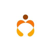 community growth unity logo, human shape organic, design overlapping circles vector