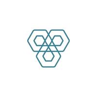 hexagon interconnected abstract logo, minimalist network vector