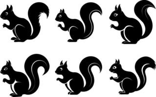 The set of squirrel Silhouette collection vector