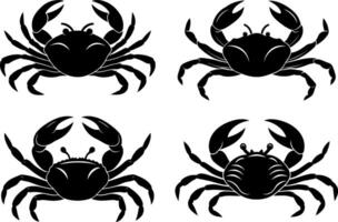 Crab with Claws Silhouette for Bold Ocean Artwork vector