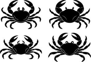 Crab silhouette. Logos. Crab isolated on gray background vector