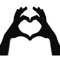 Hand Heart Gesture Silhouette vector