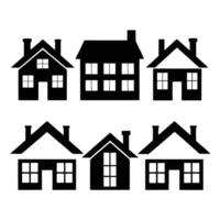 Silhouette of a Cozy Town with Roofs and Chimneys vector