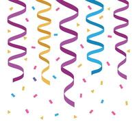 Festive Party Scene with Floating Confetti and Streamers vector