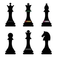 Flat Chess Icons Silhouette Set for Digital and Print Use vector