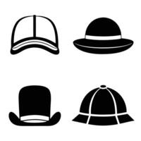 Assorted Headwear Silhouette Set vector