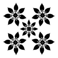Intricate Floral Motif Silhouette Collection vector