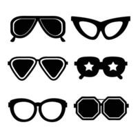 Minimalist Sunglasses Silhouette Icons vector