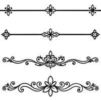 Modern Black Border Line Set vector