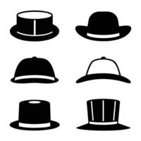 Different Types of Hat Silhouettes vector