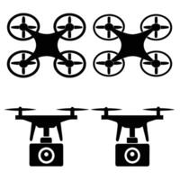 Drone Silhouette set vector