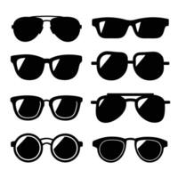 Different Sunglasses Shapes Silhouette Pack vector