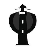 Lighthouse Outline and Shadow Set vector