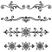 Artistic Black Line Separator Set vector
