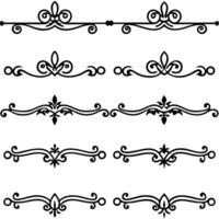 Simple and Fancy Black Line Dividers vector