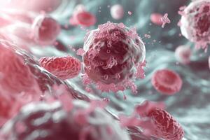 A close up of a blood cell photo
