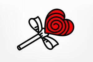 Candy heart concept. doodle illustration vector