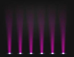 Illuminated stage with purple projector. Abstract background vector