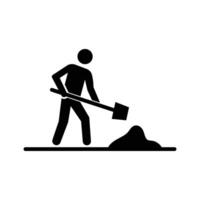 Digging icon logo design template isolated illustration vector