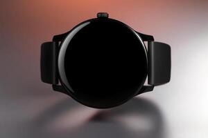 Modern black smartwatch design on a simple background showcasing minimalist style and functionality photo