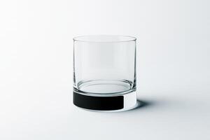 Elegant glass tumbler with a minimalist design showcased on a white background for modern home decor photo
