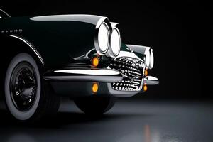 Classic car with unique front design highlights vintage automotive craftsmanship photo