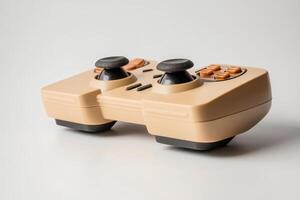 Retro gaming controller displayed on a neutral background showcasing its vintage design and features for nostalgic gamers photo