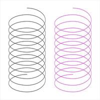 two spiral shapes are shown in different colors vector