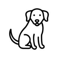 Simple Outline Drawing of a Dog Standing with Tail Curved vector