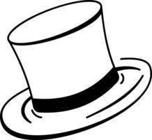 Top hat icon in drawing style vector