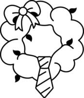 Decorative wreath icon in doodle style vector