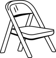 A doodle style icon of folding chair vector