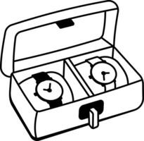 Watch box icon in doodle style vector