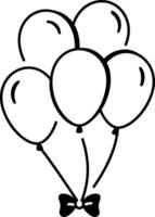 A hand drawn icon of balloons vector