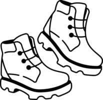 A drawing style icon of hiking boots vector
