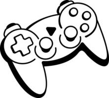 Gamepad controller icon in doodle style vector