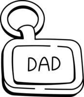 Dad keychain icon in hand drawn style vector