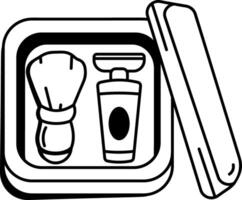 Dad shaving kit icon in doodle style vector