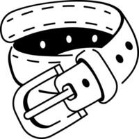 Leather belt icon in hand drawn style vector