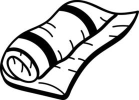 Sleeping bag icon in doodle style vector