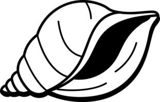 A hand drawn icon of conch shell vector